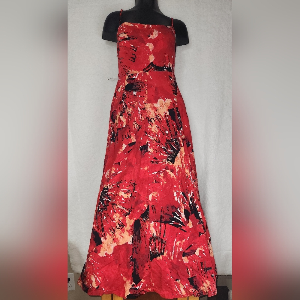 Free People Red Floral Maxi Dress